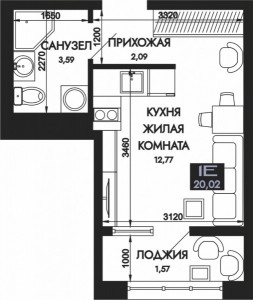 Студия 20 кв.м.