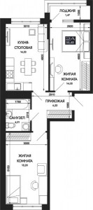 2 к.кв. - 55,48 кв.м.