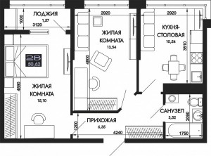 2 к.кв. - 50,62 кв.м.