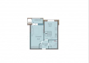 1 к.кв. 39,80 кв.м.
