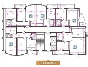 3-комнатная ЖК Режиссер подъезд 4, 99,7 кв. м