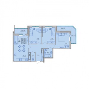 4-комнатная квартира, 79 кв. м